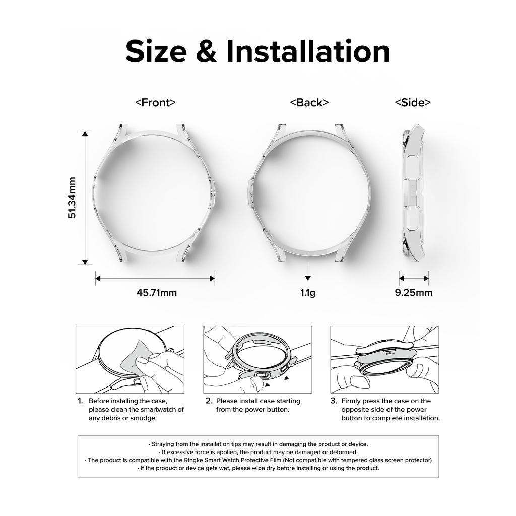 RINGKE Slim Ốp Lưng CứNg Siêu Nhẹ ChốNg TrầY XướC Cho ĐồNg Hồ Galaxy Watch 6 Classic 43mm