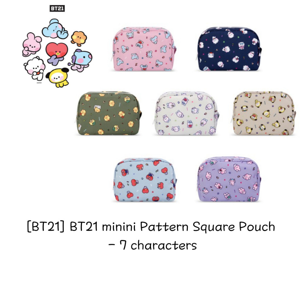 Bt21 minini pattern square pouch - 7 ký tự
