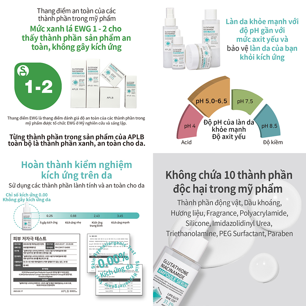 Serum Dưỡng Trắng Da Cao Cấp APLB Glutathione Niacinamide Ampoule Serum 40ml