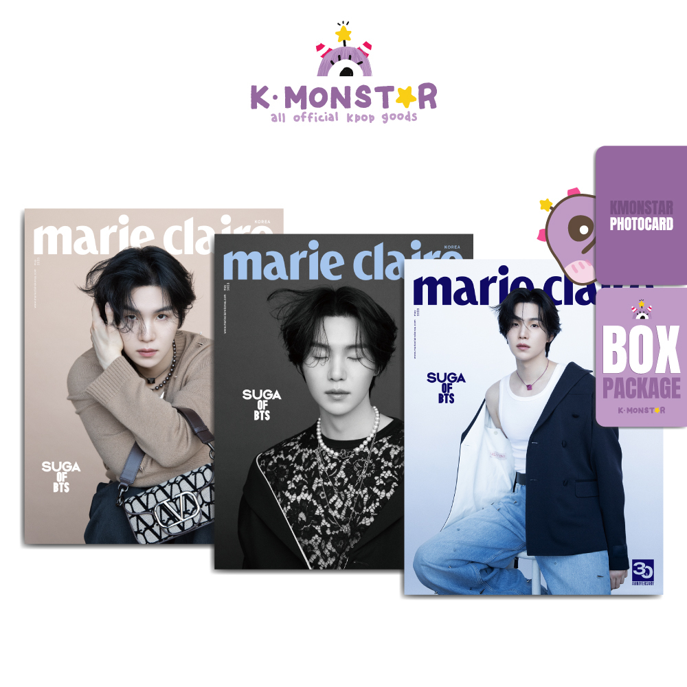 Bìa tạp chí marie claire 2023.5 KMONSTAR BTS SUGA Hàn Quốc