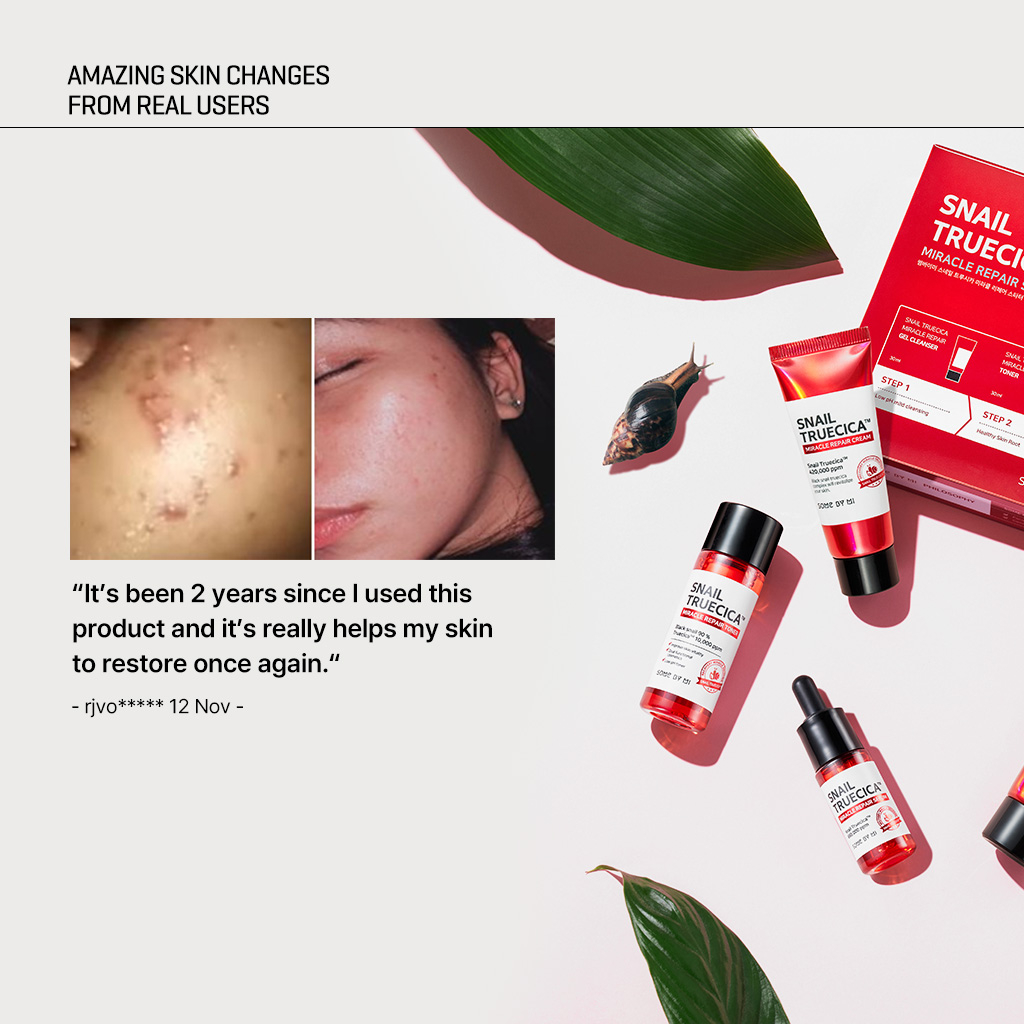 Bộ 4 sản phẩm dưỡng ốc sên toàn diện Some By Mi Snail Truecica Miracle Repair Starter Kit mini size