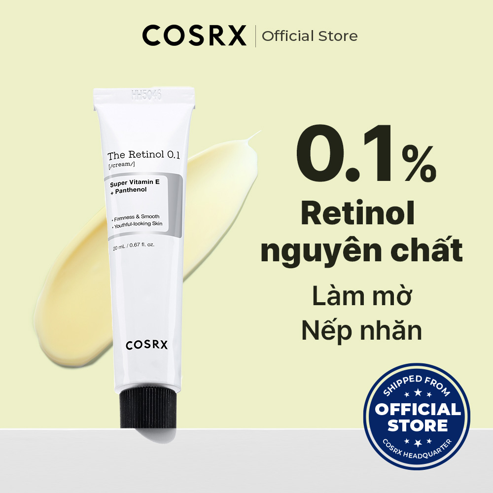 Kem dưỡng COSRX The Retinol 0.1% làm mờ nếp nhăn cho người mới dùng 20ml