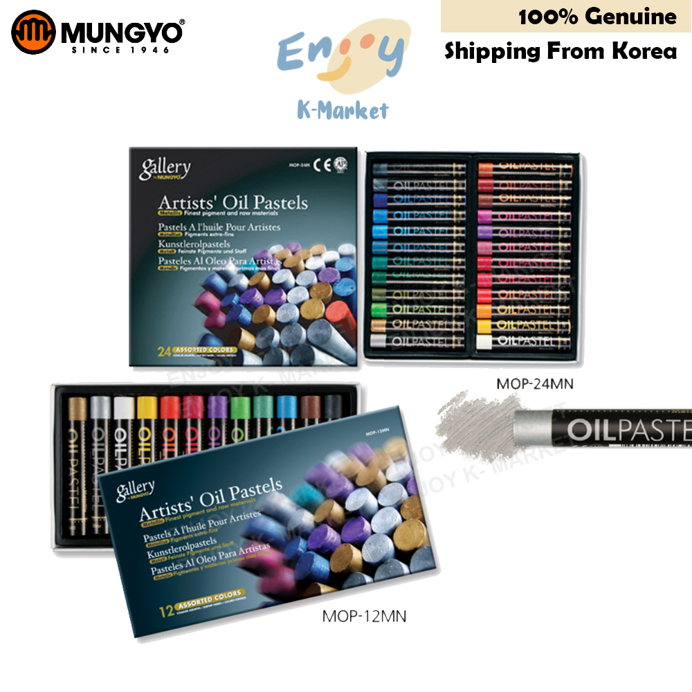 [MUNGYO] Gallery Meta Colors Oil Pastel (Kim loại 12, 24 màu)