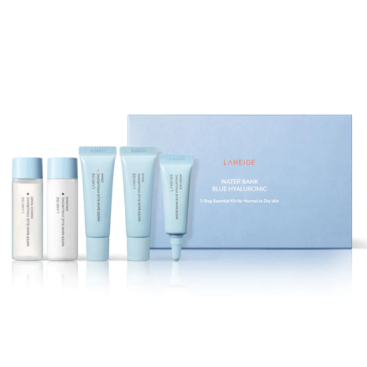 Laneige water bank blue hyaluronic 3 bước và 5 bước kit - da thường đến da khô & cobmination cho da dầu