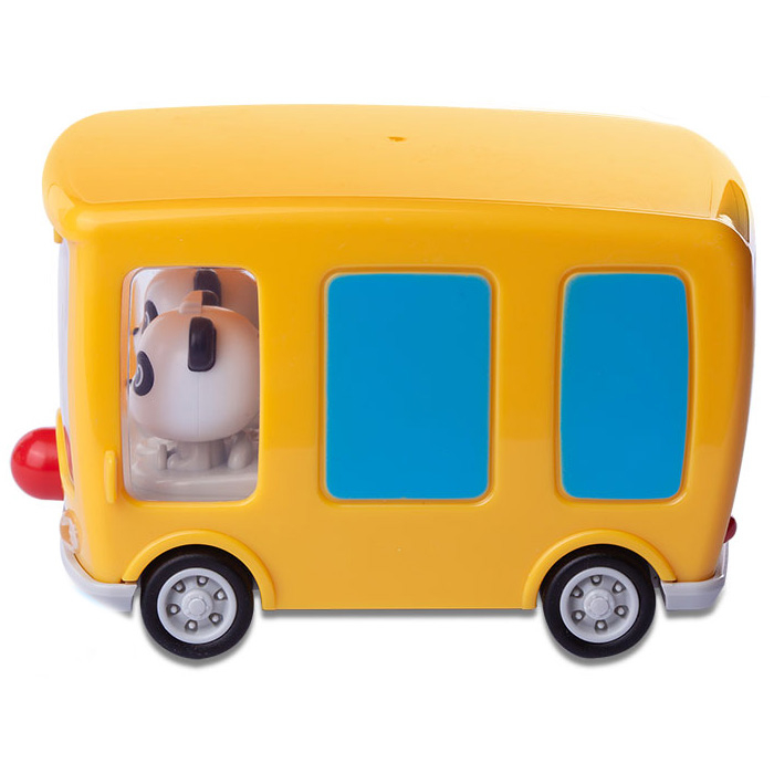 Babybus - Bộ Đồ Chơi Xe Buýt Bánh Răng Ma Sát / Xe Buýt Gấu Trúc Quái Vật Lăn Màu Vàng Cho Bé Minicar