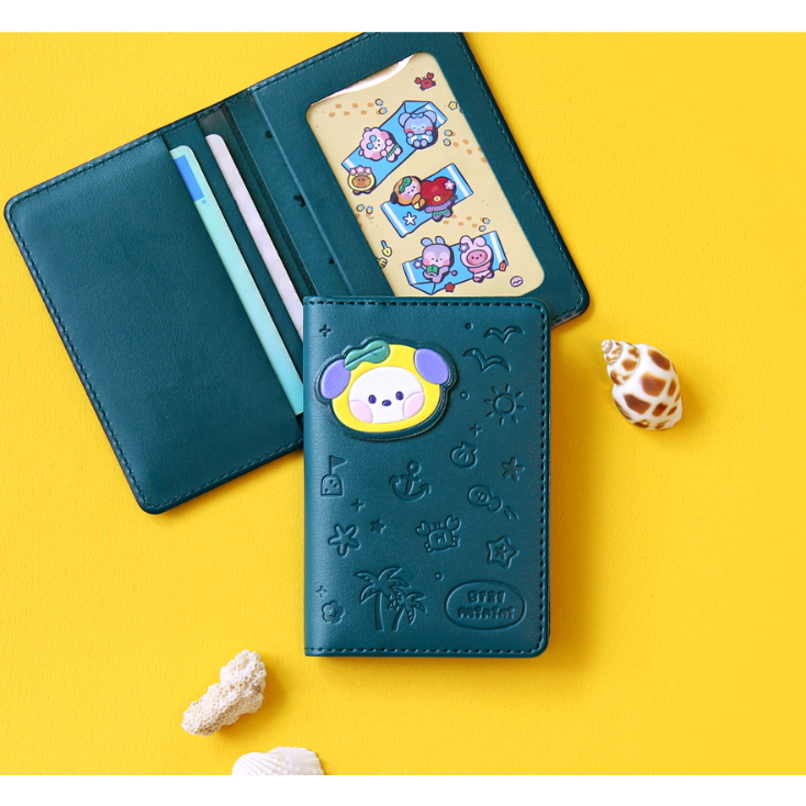 Ví Da PU Đựng Thẻ Gập Gọn Họa Tiết BT21 Minini Vancance