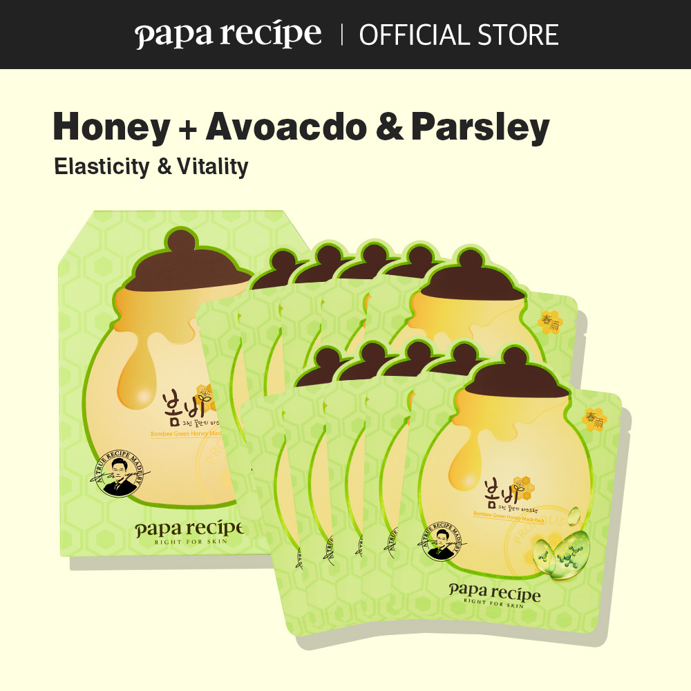 Gói Mặt Nạ Mật Ong Xanh papa recipe bombee (25g * 10 Tờ)