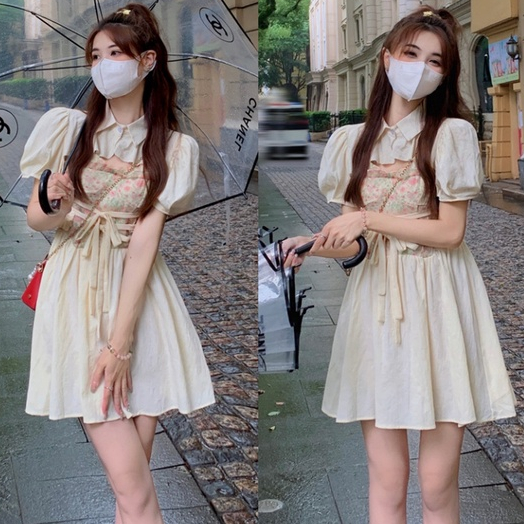 Đầm Hoa Tay Phồng Dáng Chữ A Thiết Kế Mới Thời Trang Dành Cho Mùa Hè