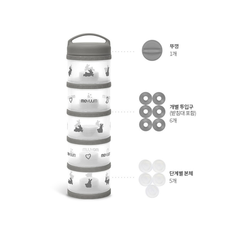 Hộp chia sữa 5 ngăn cao cấp Moyuum thỏ 2023