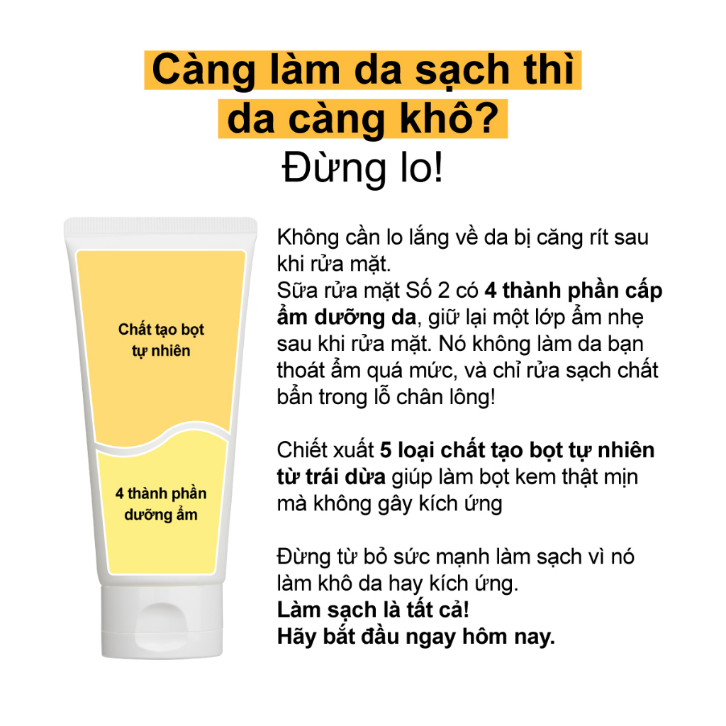 Sữa rửa mặt numbuzin No.2 Deep Clean Fresh Cream Cleanser làm sạch sâu