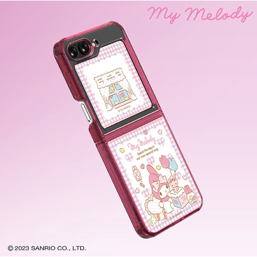DISNEY Sanrio Bao Da Điện Thoại Nắp Lật Có Ngăn Đựng Thẻ Hình Nhân Vật sesame street Cho galaxy z flip 5 - kuromi pochacco my melody flipsuit samsung flipsuit Thắt Nút wally marvel