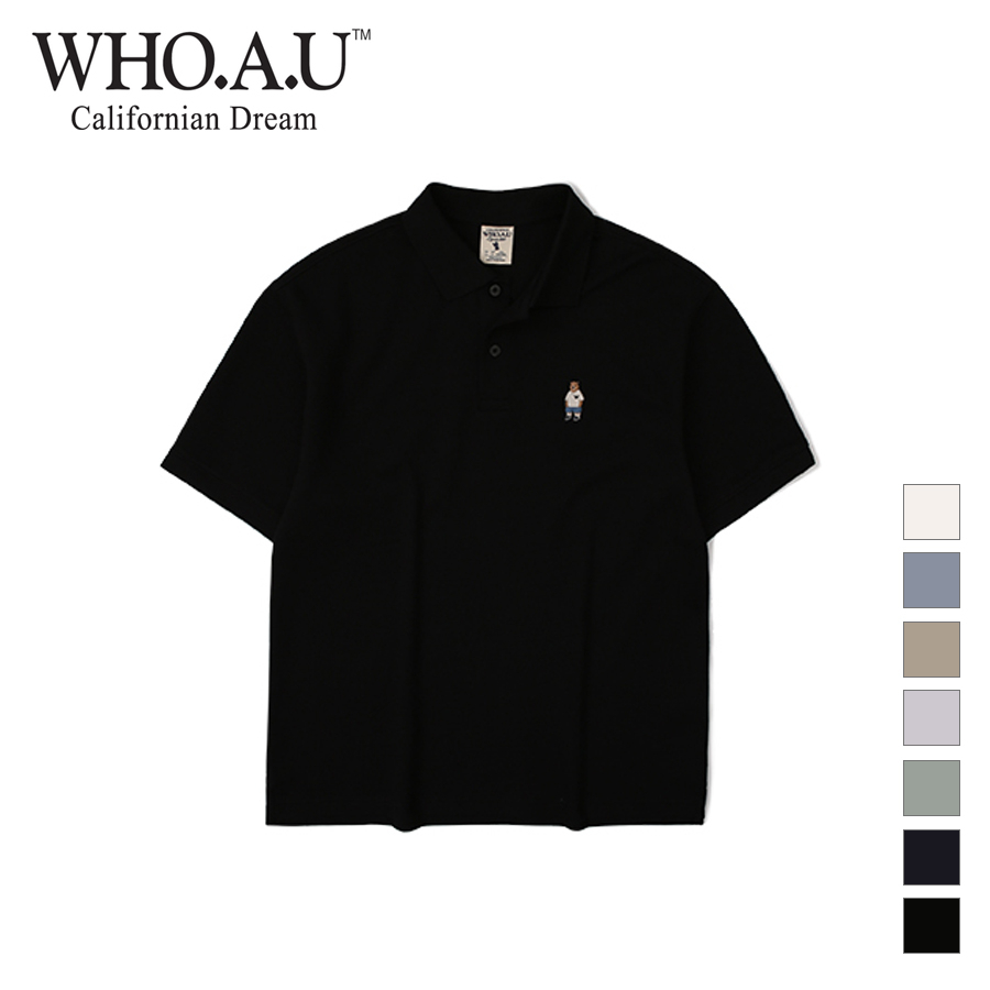 Áo thun WHO.A.U WHHAD3711U Steve 70% cotton 30% polyester tay ngắn có cổ thời trang unisex