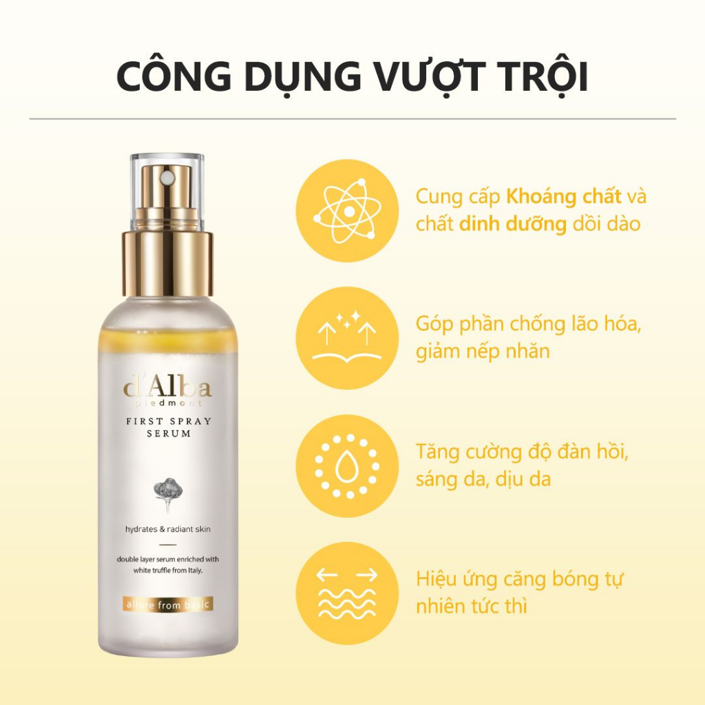 [d'Alba Official] Combo Serum dạng xịt 100ml và Kem chống nắng nâng tone 50ml