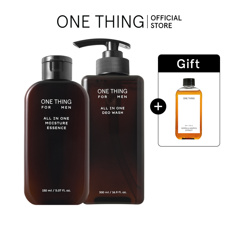 Bộ Tất Cả Trong Một Cho Nam ONE THING For Men All in One Moisture Essence 150ml + All in One Deo Wash 500ml + [FREE GIFT] Centella Asiatica Extract 40ml