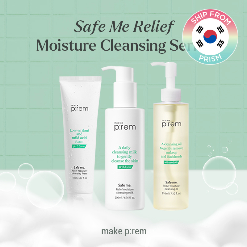 Make p: rem safe me relief moisture cleansing foam, dầu tẩy trang, sữa rửa mặt từ lăng kính