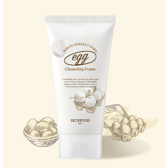 Sữa rửa mặt skinfood egg white perfect pore cleansing foam 150ml