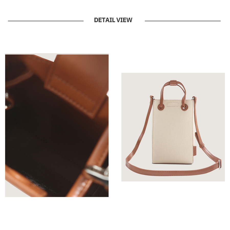 Túi đeo chéo WHO.A.U WHBGD3812A mini canvas thêu hình Steve Bear (mẫu mới)