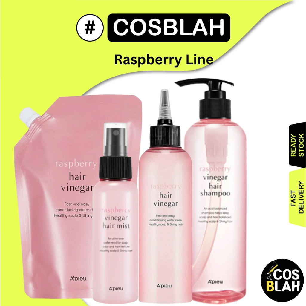 A'pieu raspberry vinegar shampoo, mist, vinegar, refill để điều trị tóc