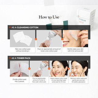 [P.CALM] Hộp Bông tẩy trang P.CALM cotton pad 2 trong 1 (80 miếng)