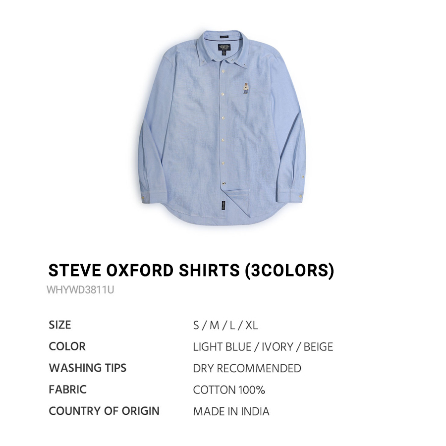 [WHO.A.U] Áo Sơ Mi Steve Oxford Shirts Unisex Style | WHYWD3811U