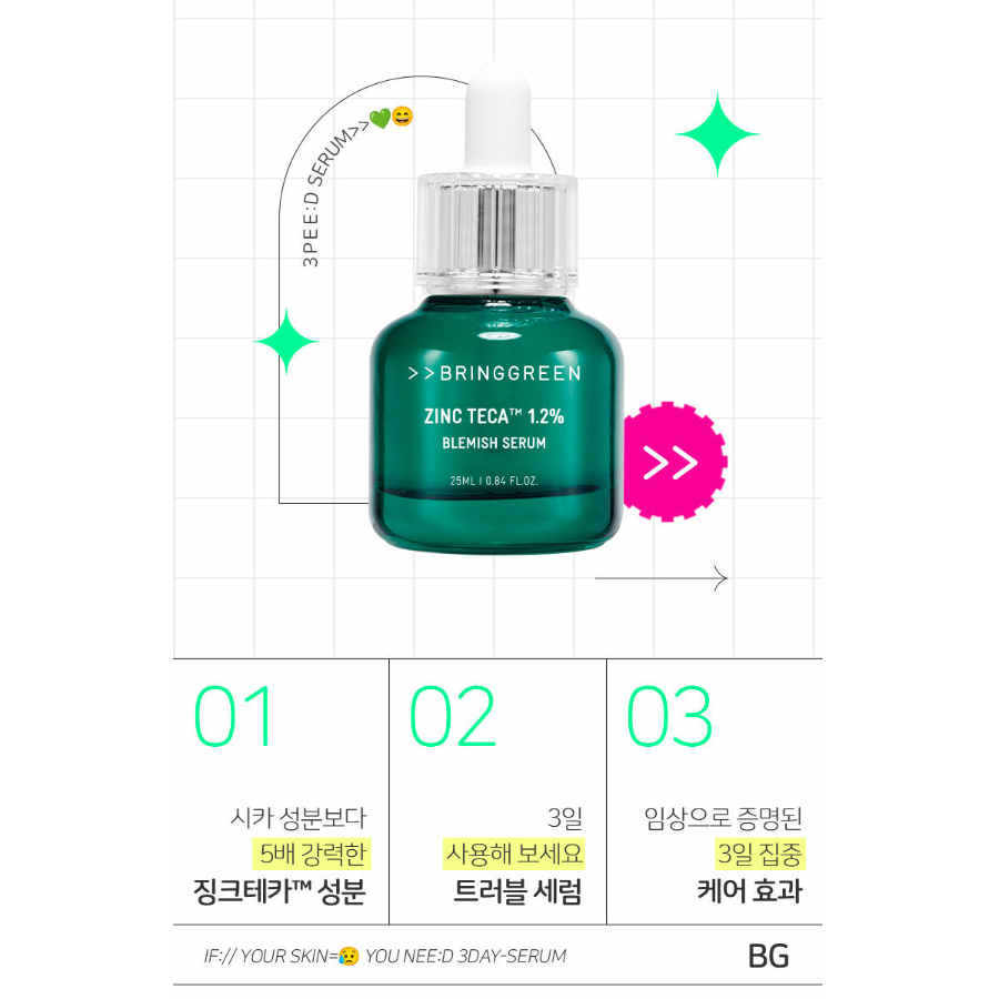 BRING GREEN ZINC TECA / TONING VITA / HYALJET SERUM 25ml