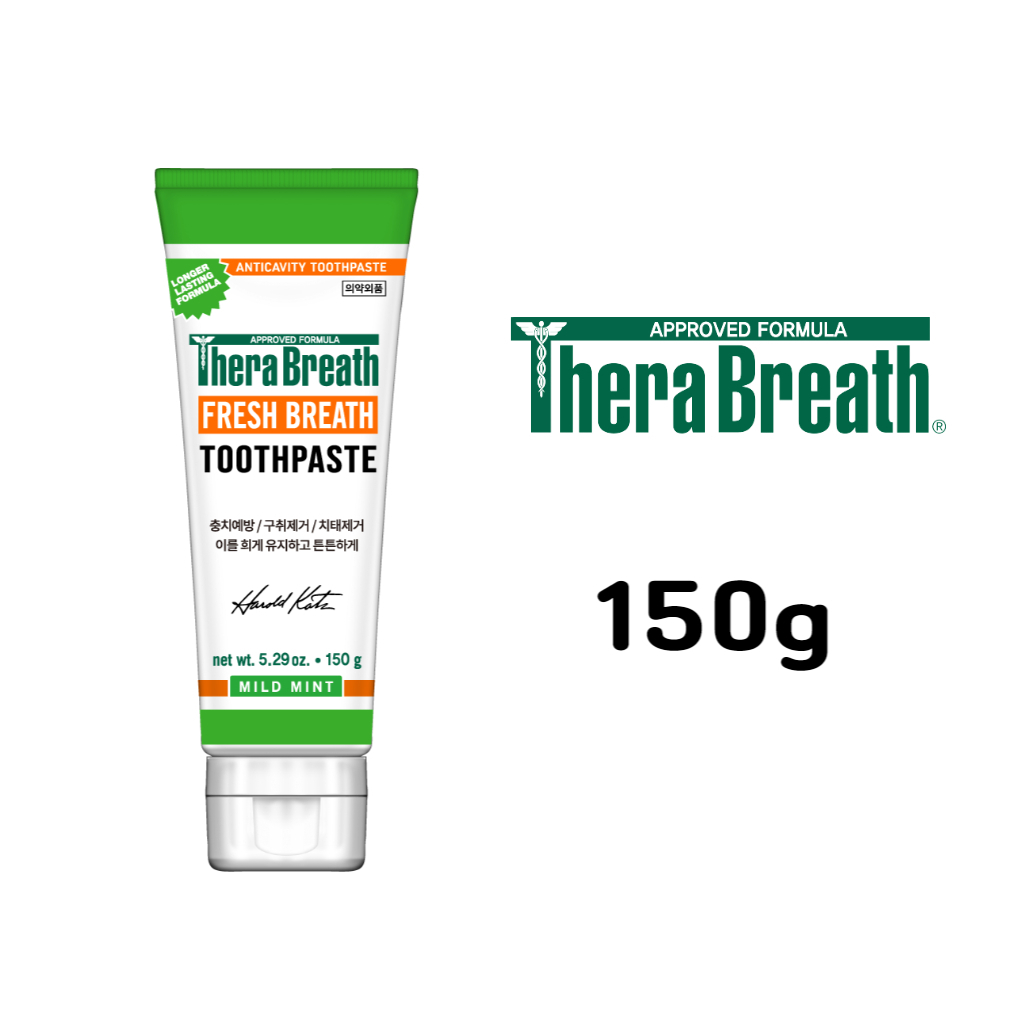 [TheraBreath] Kem Đánh Răng Vị Bạc Hà Fresh Breath Toothpaste 150g / Mild Mint Flavor