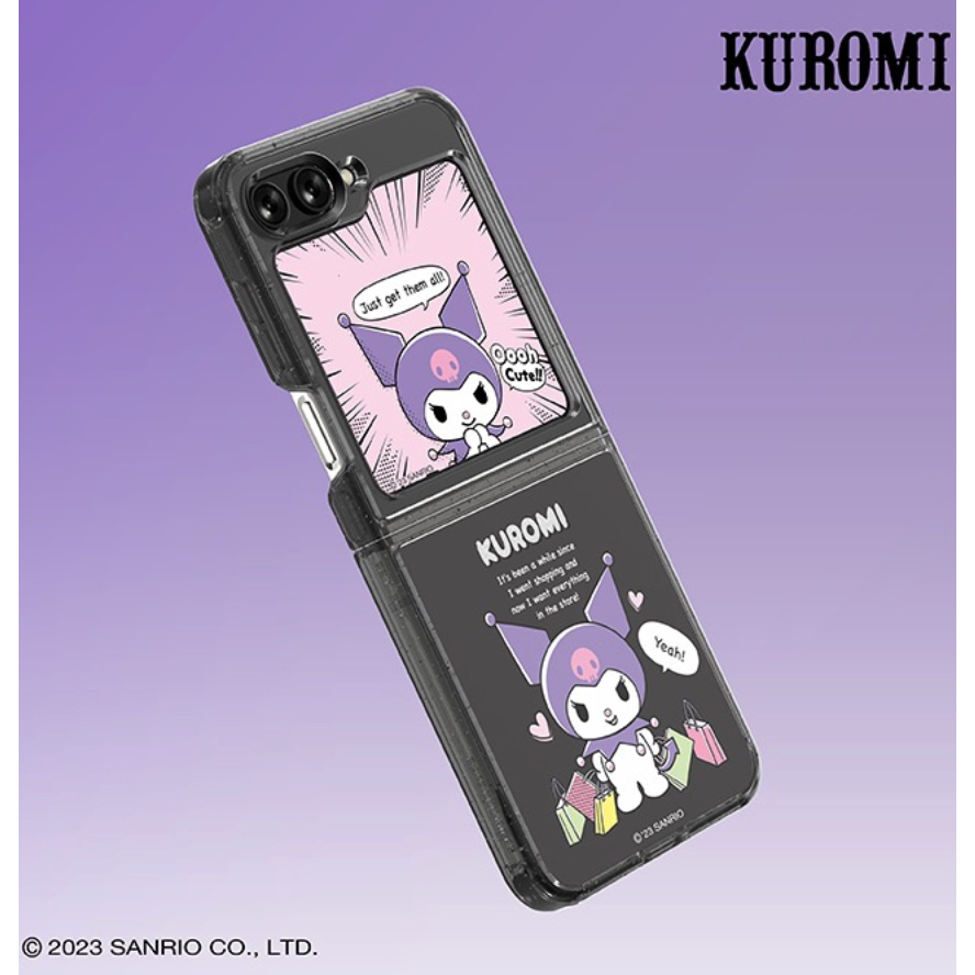 DISNEY Sanrio Bao Da Điện Thoại Nắp Lật Có Ngăn Đựng Thẻ Hình Nhân Vật sesame street Cho galaxy z flip 5 - kuromi pochacco my melody flipsuit samsung flipsuit Thắt Nút wally marvel