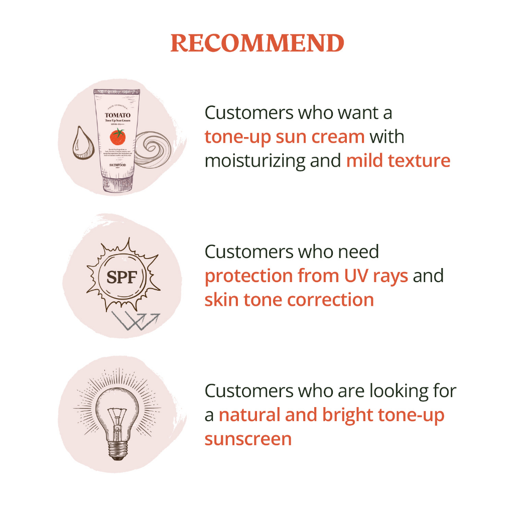 Cà chua lên tông tạp chủng chống nắng SPF50+ PA+++ 40ml / Tomato Tone Up Hybrid Sunscreen