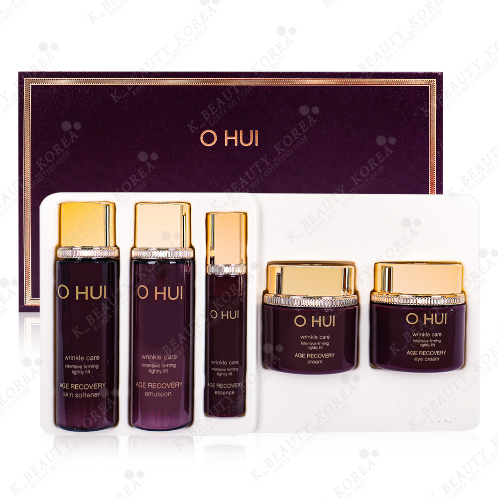 [O HUI] Age Recovery Bộ 5 Sản Phẩm Phục Hồi Da Chống Lão Hóa (Kích Thước Mẫu Thử + Tinh Chất + Kem Dưỡng + Kem Mắt) / Chăm Sóc Da Mặt