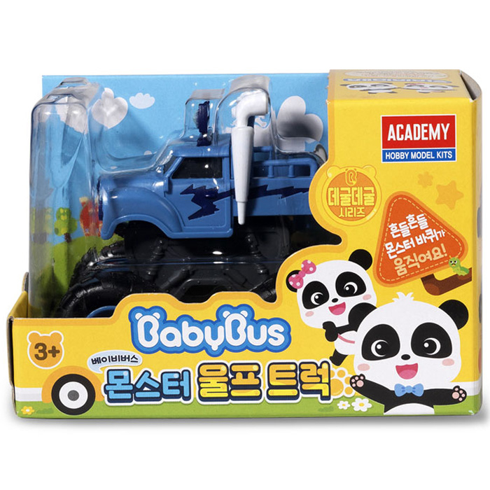 Babybus - Bộ Đồ Chơi Xe Tải Quái Vật Lăn Gấu Trúc / Xe Buýt Minicar Có Bánh Xe Di Chuyển Miễn Phí Cho Bé