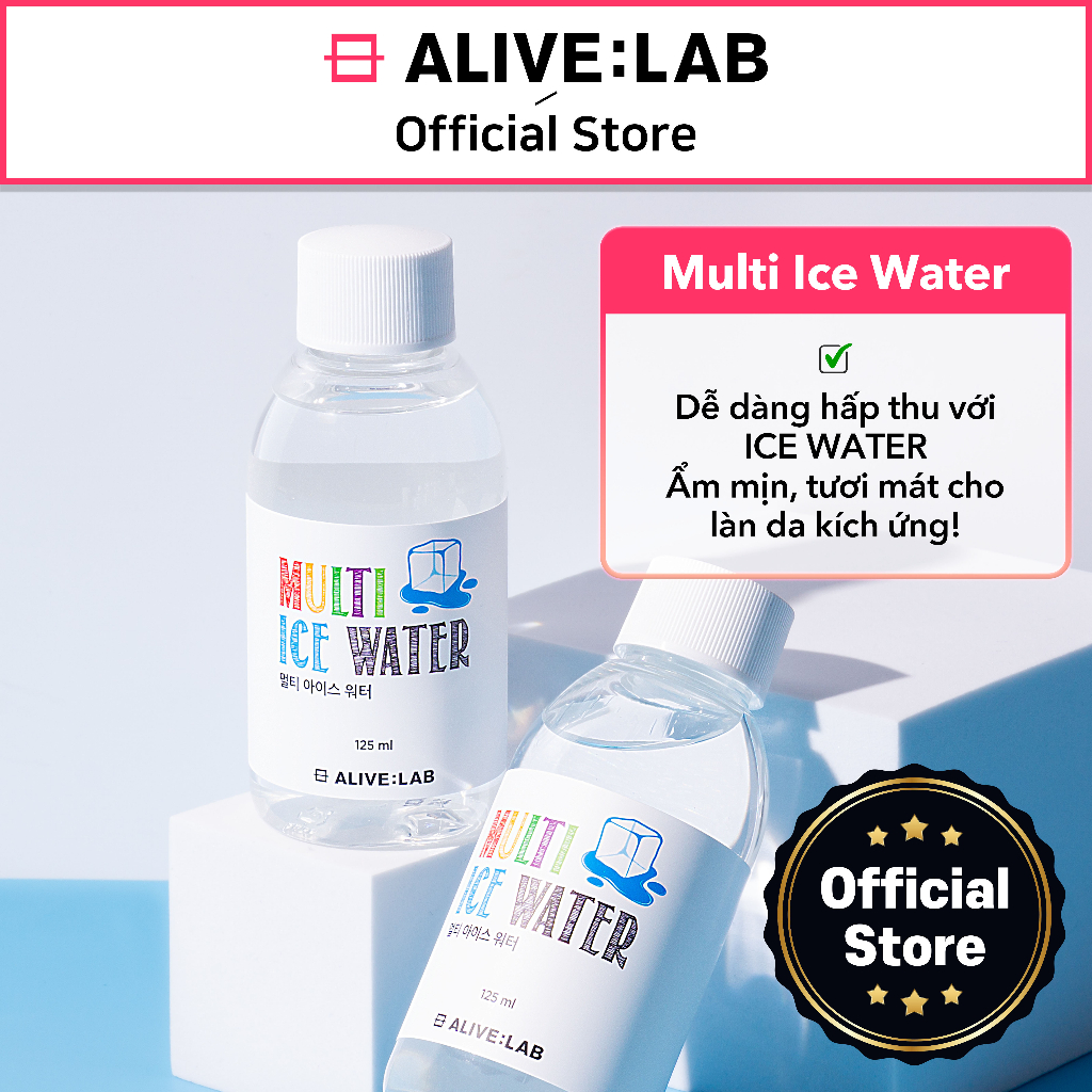 ALIVELAB Multi ICE Water Cung cấp độ ẩm và dưỡng chất cần thiết cho làn da mụn và da khô 125ml