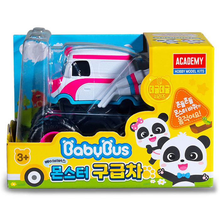 Babybus - Bộ Đồ Chơi Xe Cứu Thương Quái Vật Lăn Gấu Trúc / Xe Buýt Minicar Có Bánh Xe Di Chuyển Tự Do Cho Bé