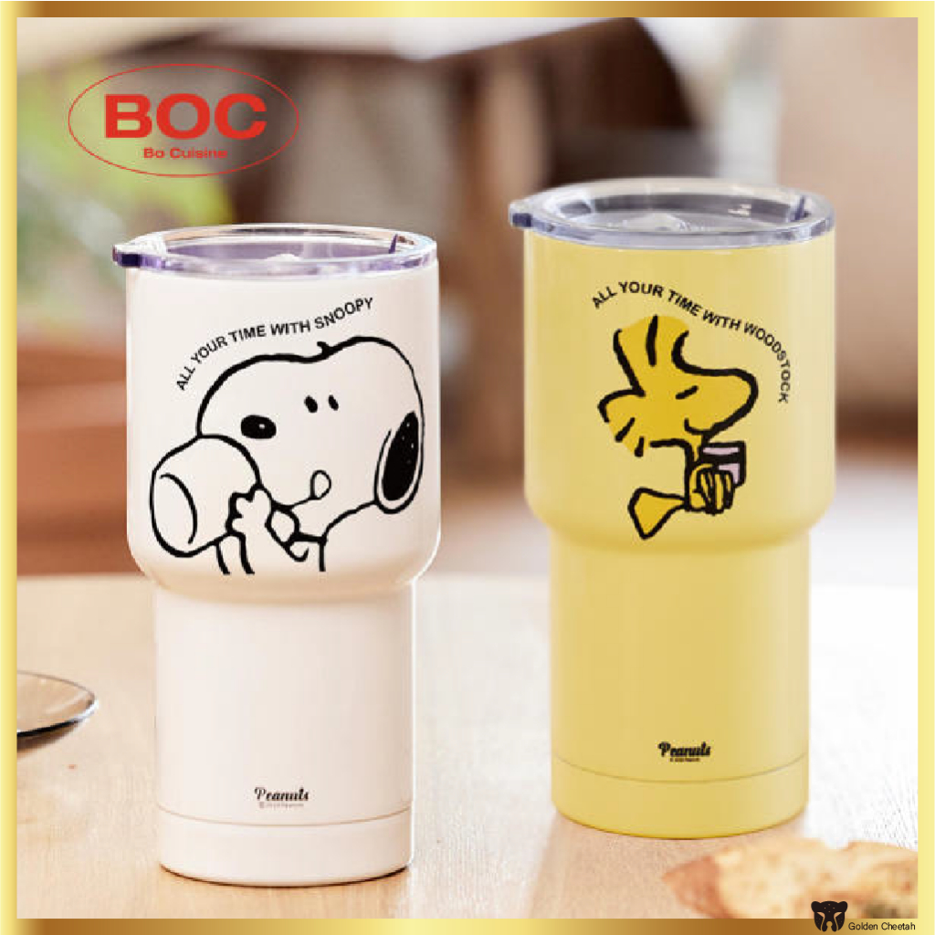 Cốc nhựa tường chân không đôi BO CUISINE Snoopy 600ml