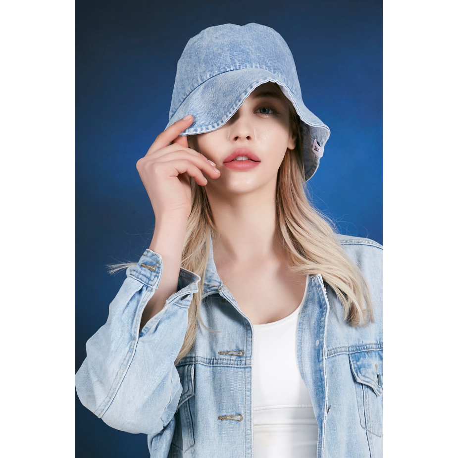 Mũ Xô denim unisex Có 2 Màu free size / Hid my eyes / Hiệu Ứng Nhìn Nhỏ / Hàng Ngày / Phong Cách Hàn Quốc