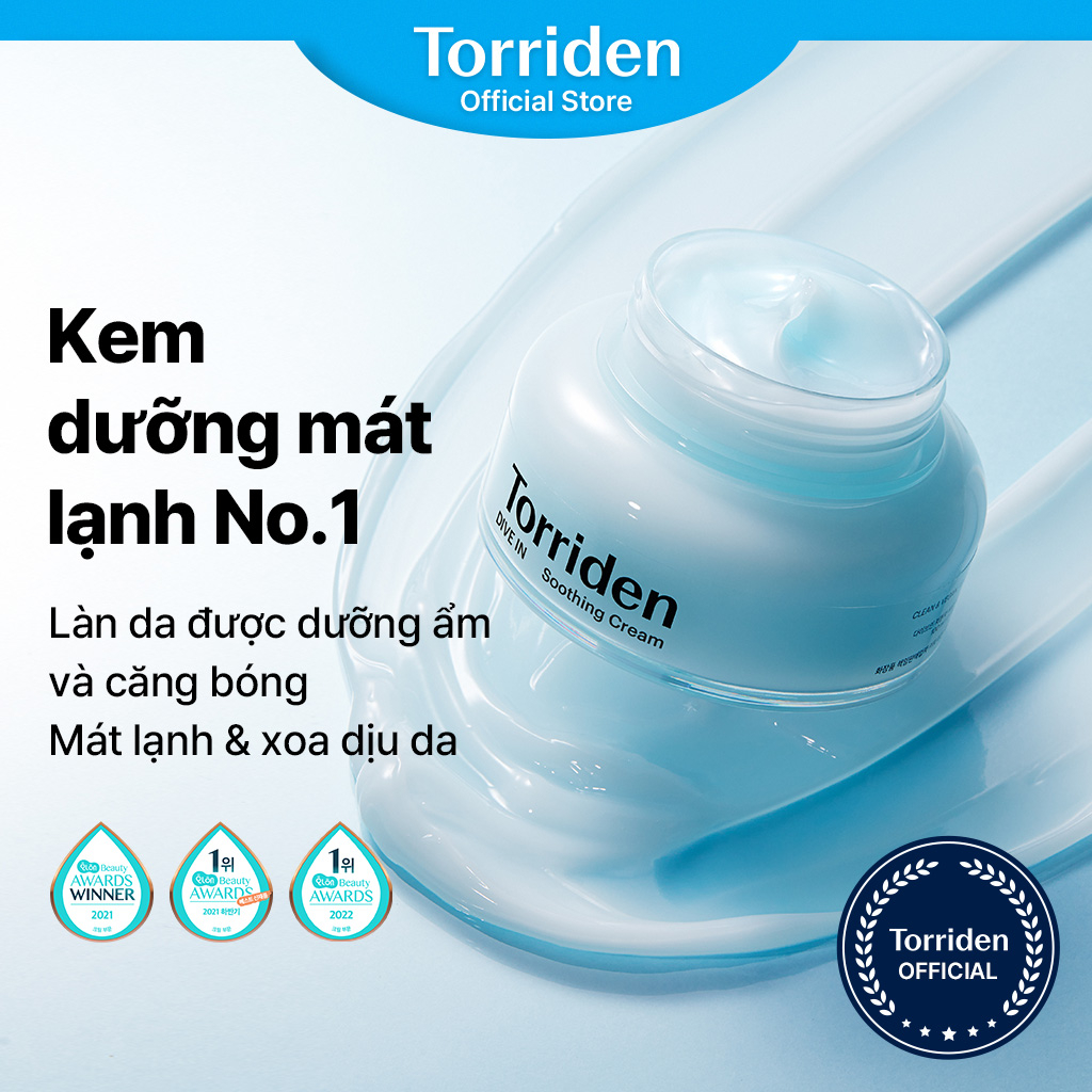 [Torriden chính hãng] Cỡ nhỏ 20ml Kem làm dịu da DIVE IN chứa Hyaluronic Acid phân tử thấp giúp làm mát và dưỡng ẩm da cho lớp nền sảng khoái