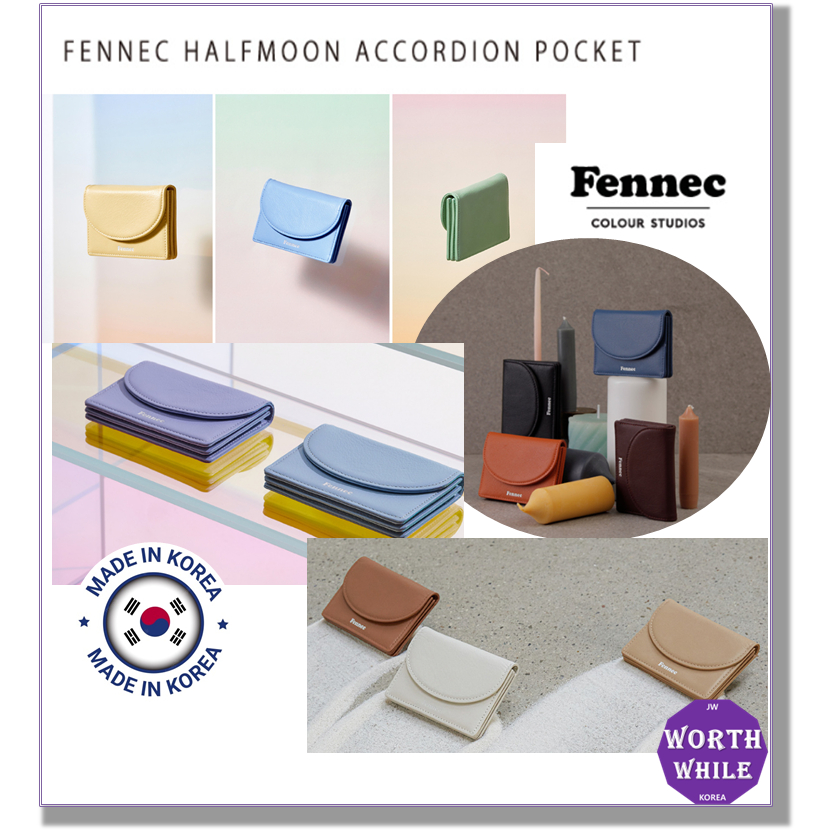 Fennec halfmoon accordion pocket wallet / card holder & coin purse / made in korea / daily stylish card holder & wallet / cute mini card holder & wallet