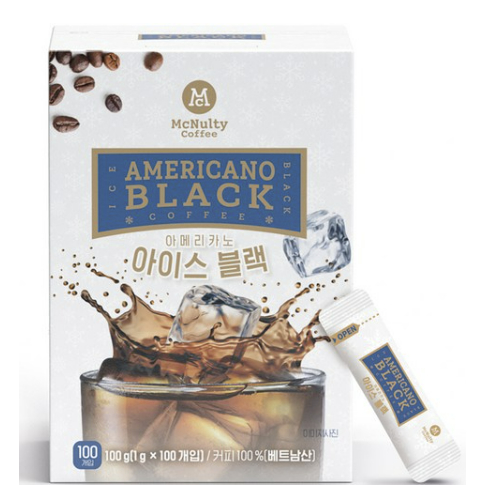 Cà phê Mcnulty, Americano Ice Black, Cà phê đá, 100g, 100 que