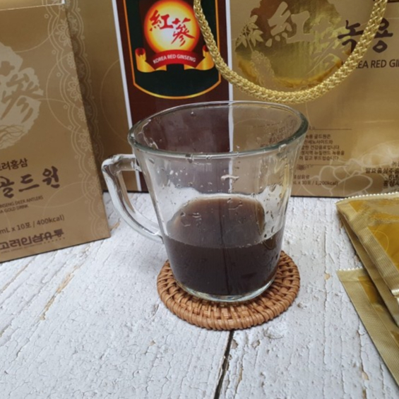 Hộp nước hồng sâm nhung hươu Korea Ginseng Distribution 6-year-old Red Ginseng Antler Gold 70ml x 30 gói