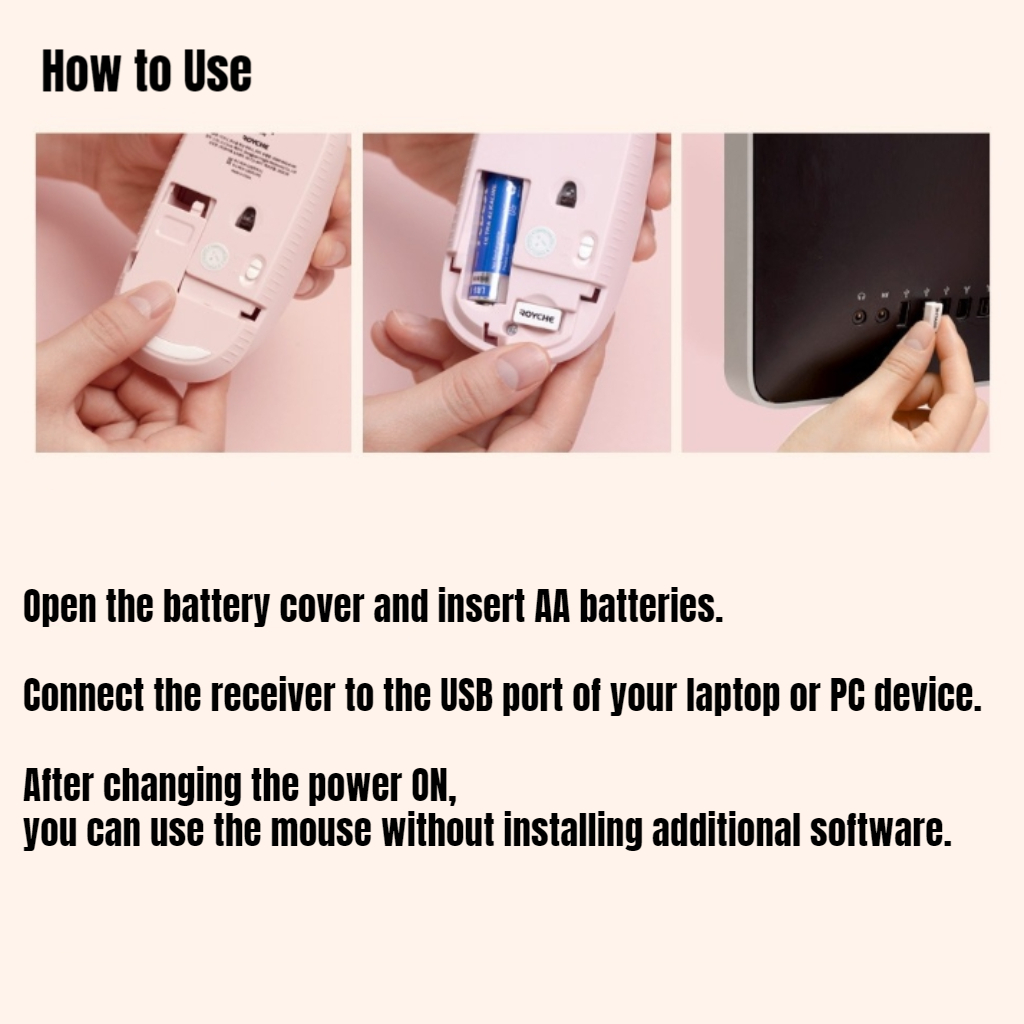 Chuột Máy Tính Không Dây USB Receiver Dễ Thương