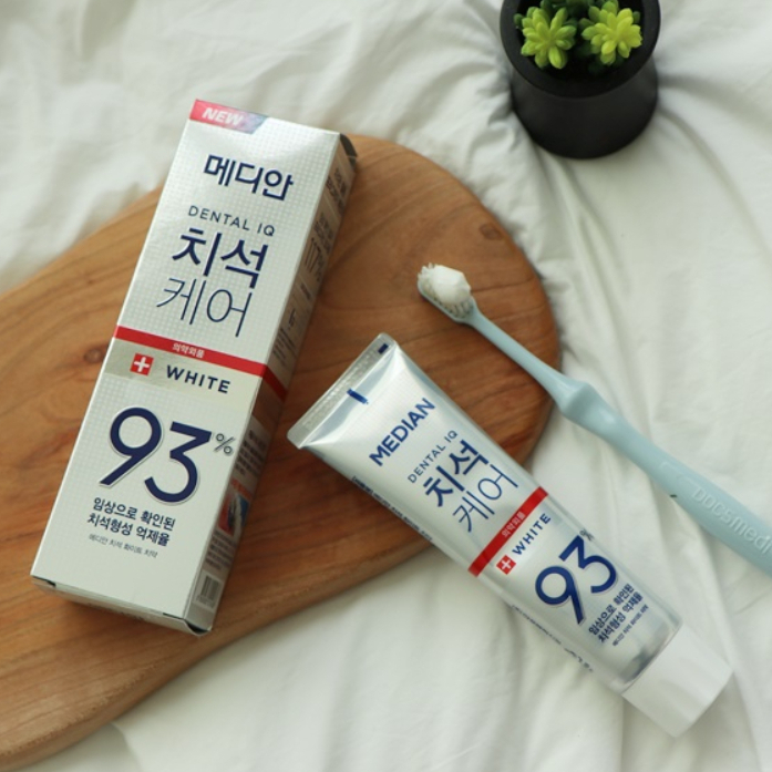 Set Kem đánh răng trắng sáng, ngừa sâu răng Median tartar care white toothpaste 120g