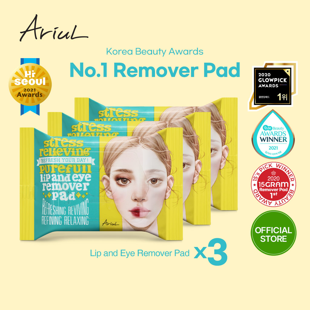 [Ariul Official] Miếng tẩy trang môi và mắt giảm căng thẳng Purefull 30pads X 3 bịch - (ARSR037) C