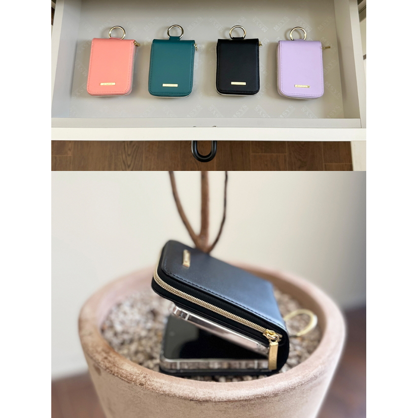Da Ốp Điện Thoại Dạng Ví Có Vòng Đeo Tay + Phim Bảo Vệ Màn Hình Trước Cho samsung galaxy z flip5