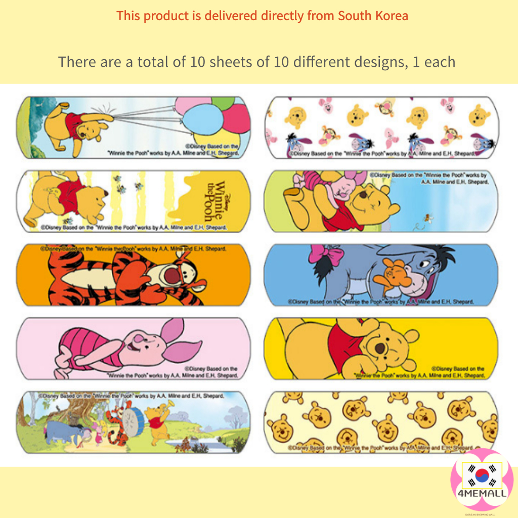 Bandcure disney winnie the pooh.Nhân vật băng dùng một lần, band-aid 1set
