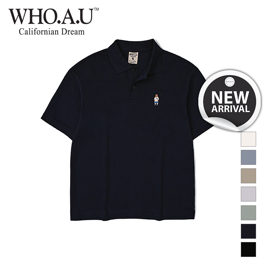 Áo Thun Polo WHO.A.U WHHAD3711U Steve Short Sleeve Collar T-shirt Navy