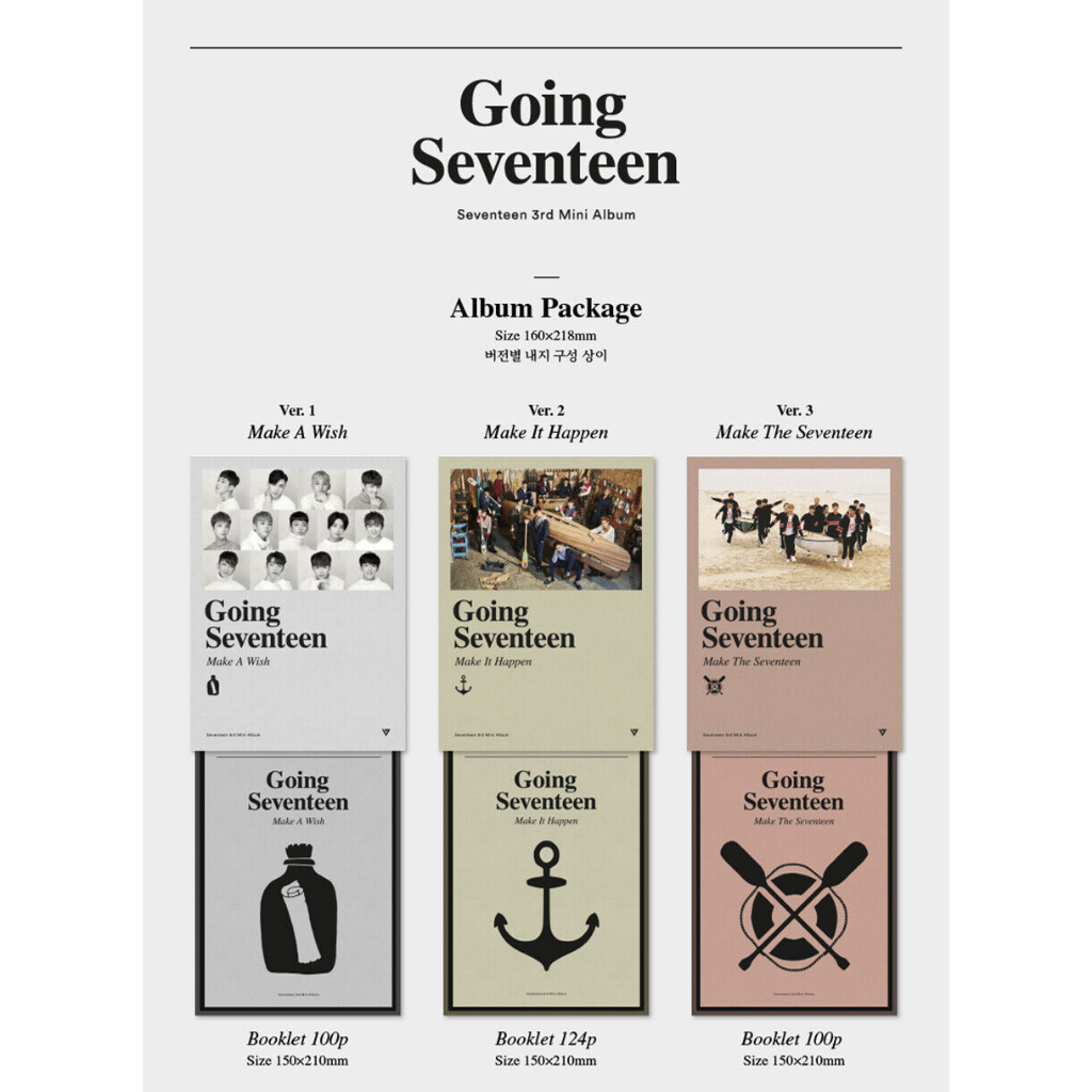SEVENTEEN  3rd Mini Album 3 Version Set