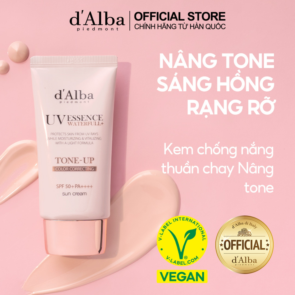 [d'Alba Official] Kem chống nắng nâng tông da Waterfull Tone-up Sun Cream SPF 50+ 50ml