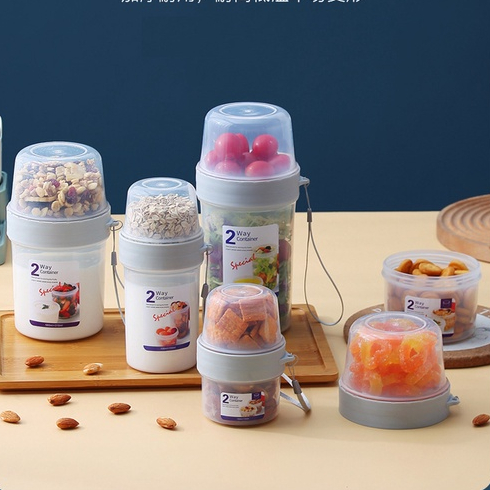 Thức ăn nhẹ Salad Cup Giảm béo Salad Cup Đôi lớp Salad Cup Niêm phong Salad Cup Tách tách rõ ràng Salad Cup Ngũ cốc giữ tươi hộp Hộp đựng thức ăn Trái cây Salad Cup Snack hạt hỗn hợp Seal Tank