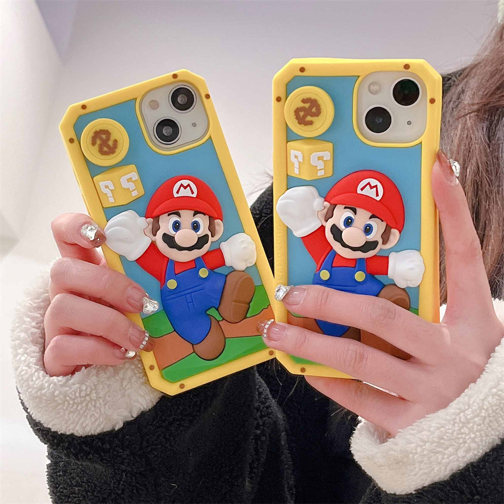 Ốp Điện Thoại Nhựa PVC Mềm Hình Mario Cho iphone Case 13 Pro Max 13 Pr