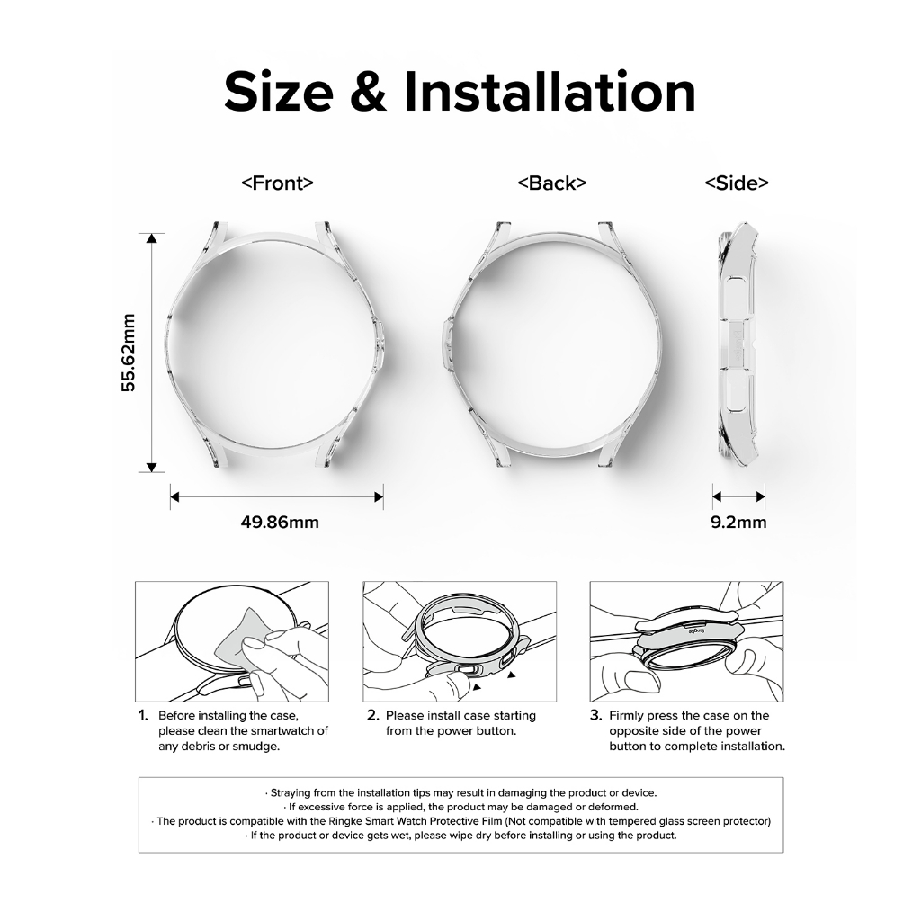 RINGKE Slim Ốp Lưng CứNg Siêu Nhẹ ChốNg TrầY XướC Cho ĐồNg Hồ Galaxy Watch 6 Classic 47mm