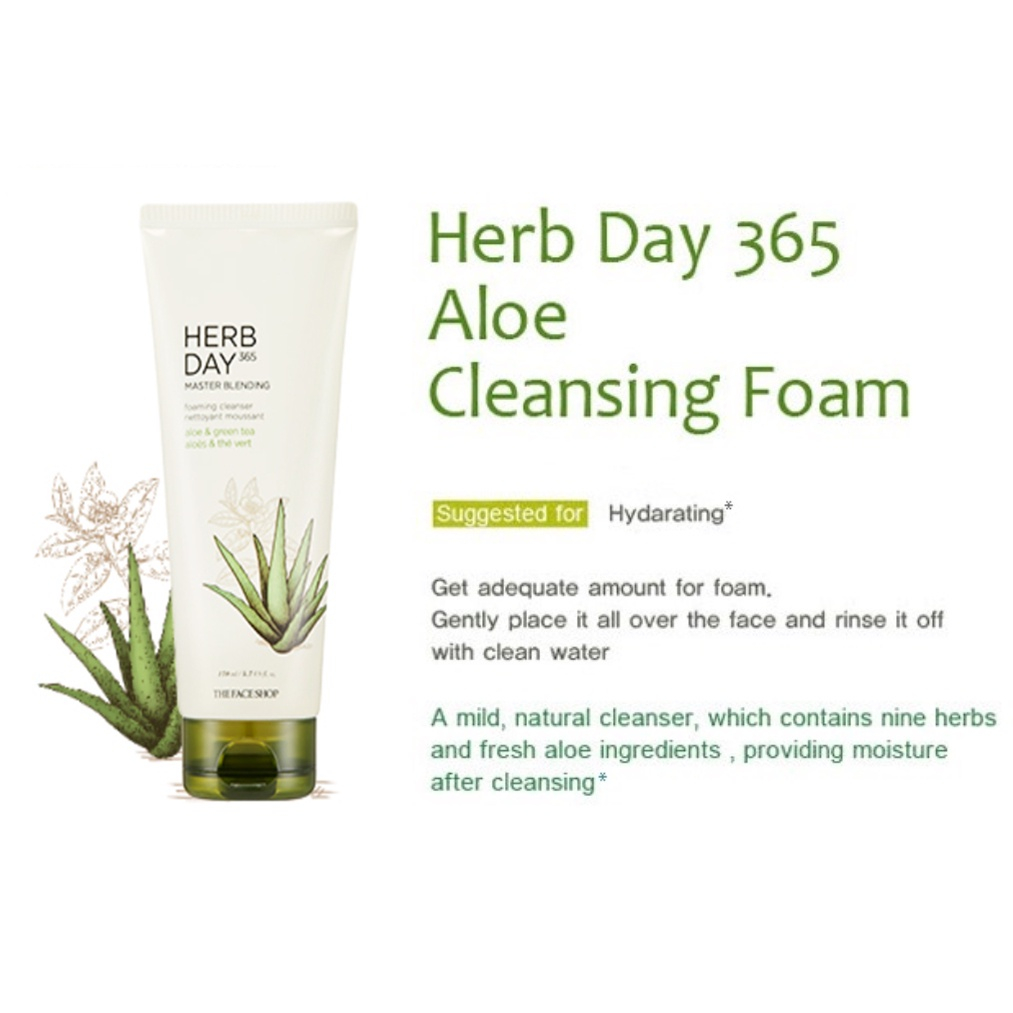 Sữa rửa mặt the face shop herbday 365 master blending cleansing foam 170ml